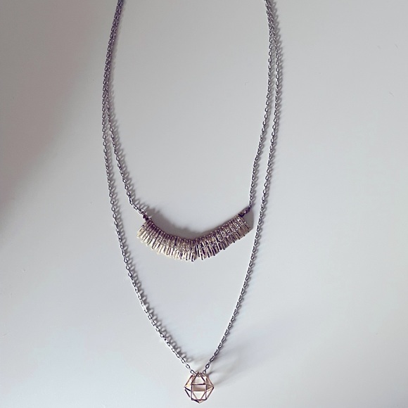 Silver & gold layered necklace - Picture 1 of 5